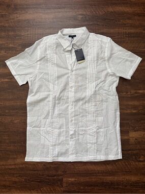Patprimo Camisa Guayabera Shirt w/ Pleated Detailing | 100% Cotton / Algodon NWT